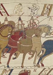 Los normandos parten de Hastings para atacar a Harold, Tapiz de Bayeux